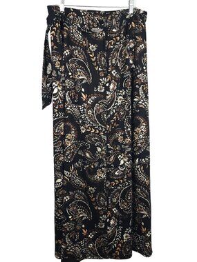 D&Co L Midi Skirt Paisley Whimsigoth Fairy Boho Floral Business Office Cottage